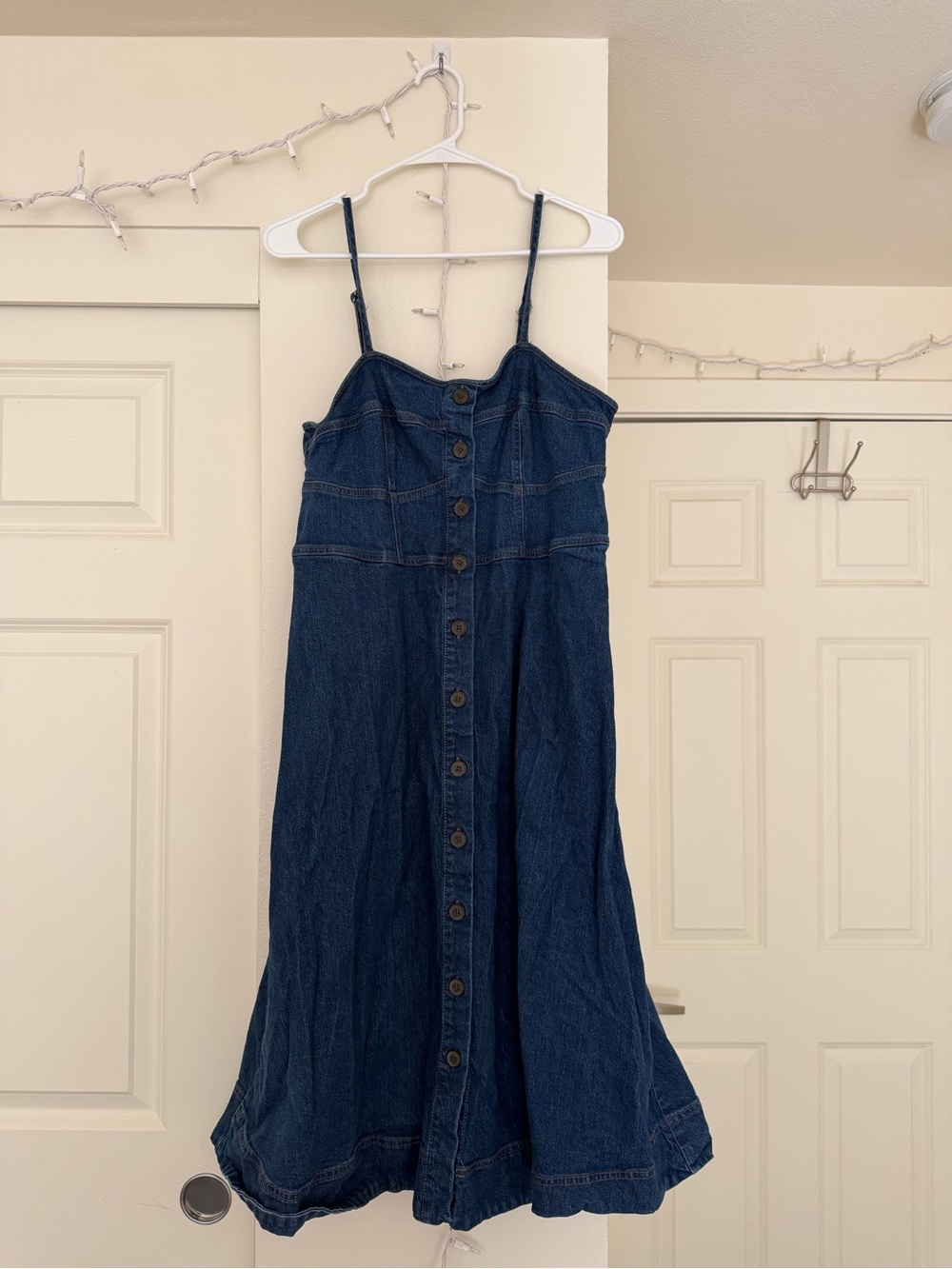 Universal Thread Dark Blue Denim Button-Front Midi Dress
